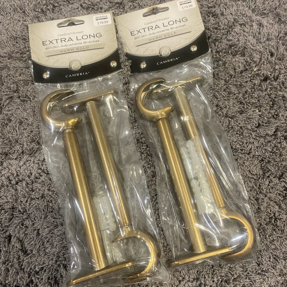Warm Gold Extra Long Curtain Bracket - Warm Gold-Set of 2